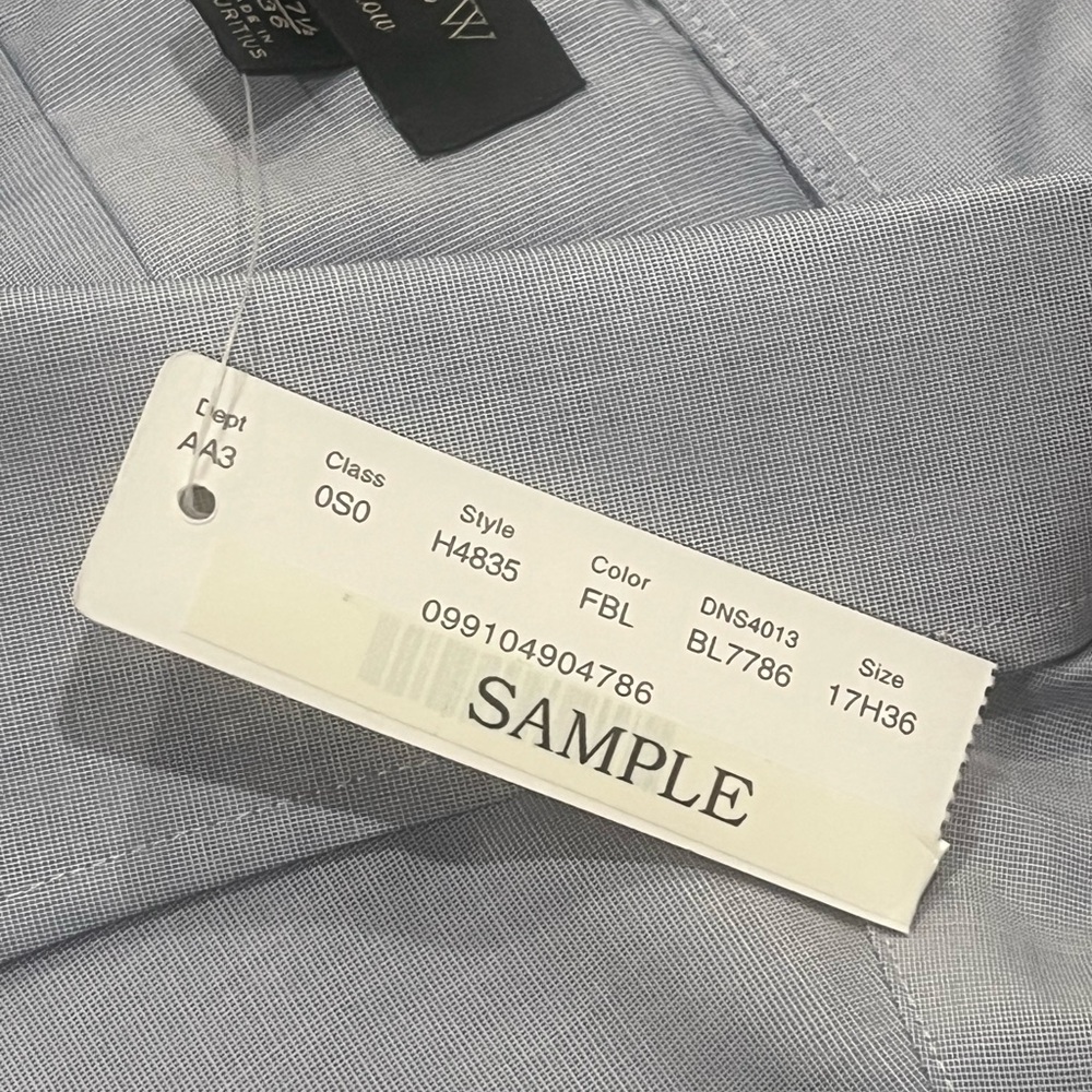 NEW J.Crew Men's Ludlow Stretch Cotton Dress Shirt Fairweather Blue 17.5/36‎ - Picture 10 of 16
